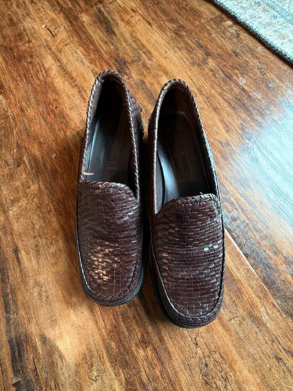 Cole Haan Brown Woven Leather Loafers Size 7.5B